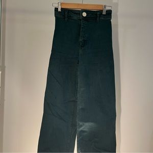 Zara wide leg green pants